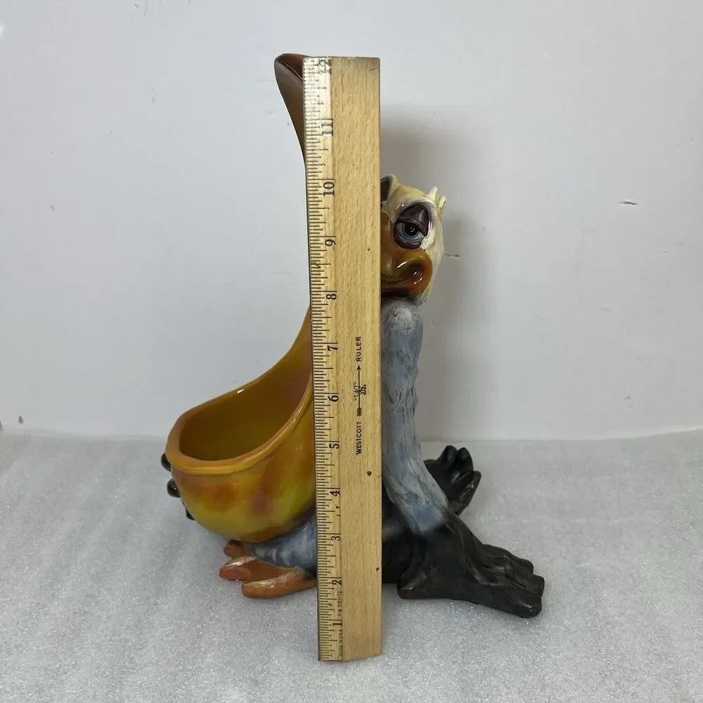 Vtg Pelican Wine Bottle Holder W Cork Topper Tabletop Decoration 12” Beach Decor